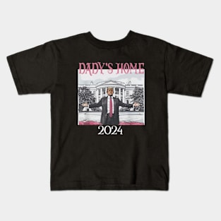 Trump Pink Daddys Home 2024 Kids T-Shirt